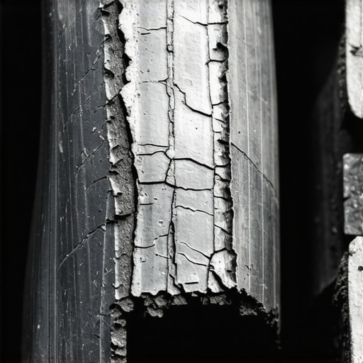 A macro photograph showing a small split in a rubber vacuum hose that causes engine stumbling.