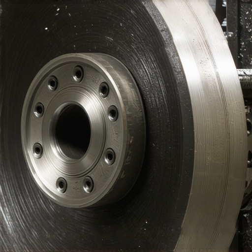 Close-up of a damaged automotive harmonic balancer showing rubber degradation and belt tracking issues.