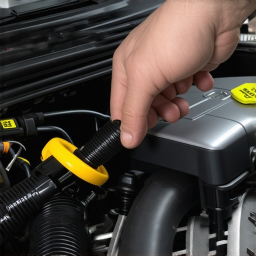 Inspecting the EVAP Purge Valve for Idle Issues Technician pointing to a car engine EVAP purge valve to diagnose a rough idle.