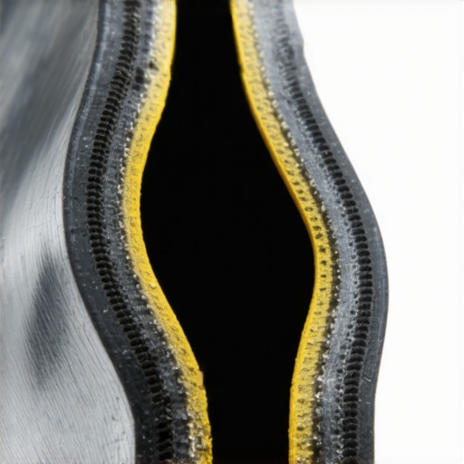 A cross-section showing how a collapsed brake hose creates a one-way valve effect leading to dragging brakes.