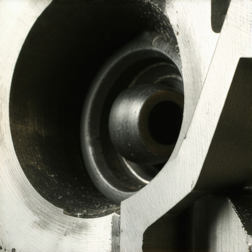 Intricate Internal Steering Valve Components Close-up of a steering rack's internal rotary valve and torsion bar showing the hydraulic channels.