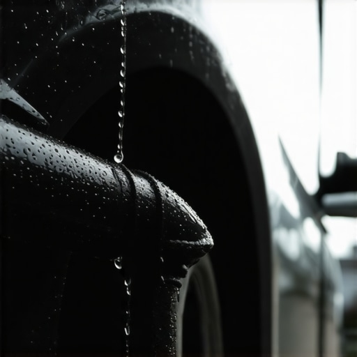 Close up of a healthy air conditioning condensate drain under a vehicle.
