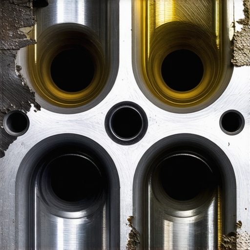 Close-up view of contaminated transmission fluid and sludge within a valve body.