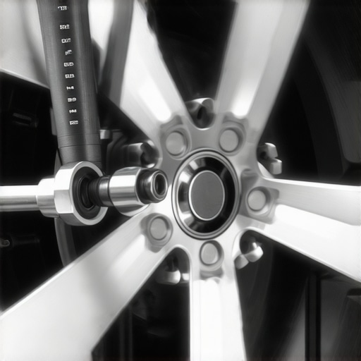 Professional mechanic using a manual torque wrench to secure lug nuts on a vehicle wheel.