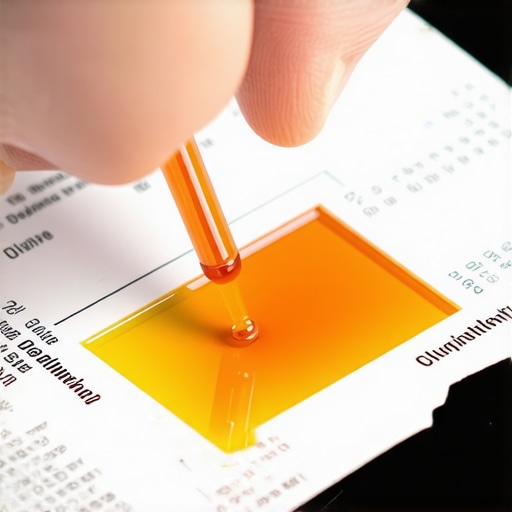 Mechanic performing a copper ion test on automotive brake fluid.