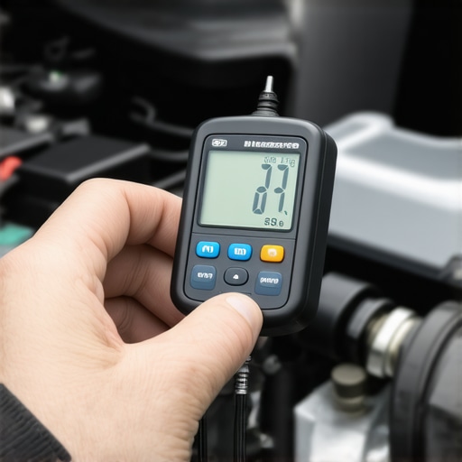 Professional Brake Fluid Moisture Analysis Mechanic testing brake fluid moisture content with a digital refractometer