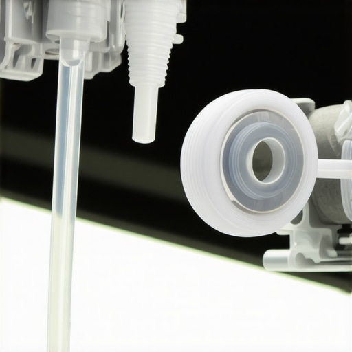 Close up of a brake master cylinder being bench bled with clear tubes to remove air
