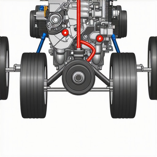 Technical diagram illustrating how worn engine mounts cause misalignment in manual transmission shift cables