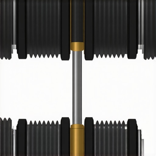 Close-up technical view of an inner tie rod's connection to a steering rack.