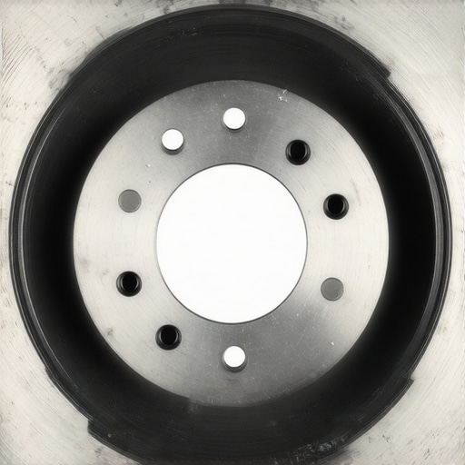 Close-up of a damaged brake rotor showing uneven material transfer and heat spots.