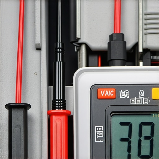 A technician using a multimeter to test for electrolysis in a car's cooling system to prevent radiator corrosion.