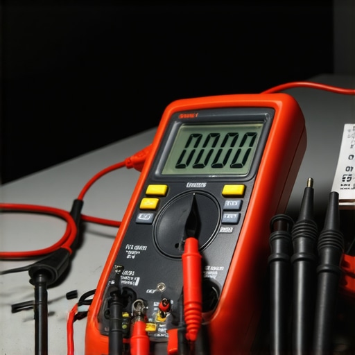 Testing Transmission Fluid Temperature Sensor A digital multimeter diagnosing an automotive transmission fluid temperature sensor on a professional workbench