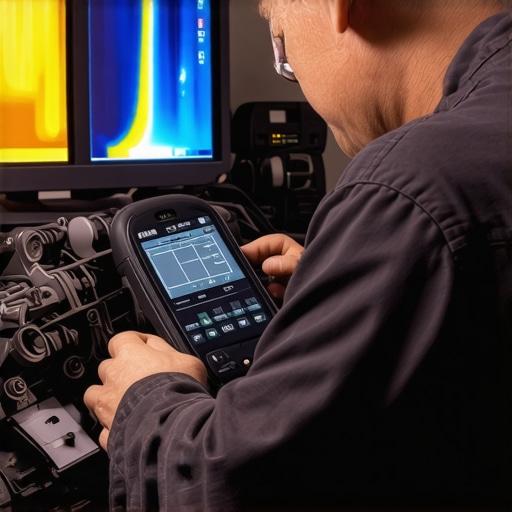 Mechanic using thermal imaging for hot start diagnosis