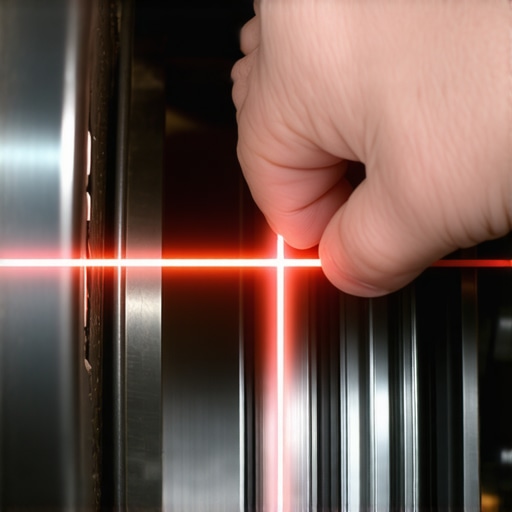 Mechanic checking pulley alignment with a laser tool to prevent belt wear.