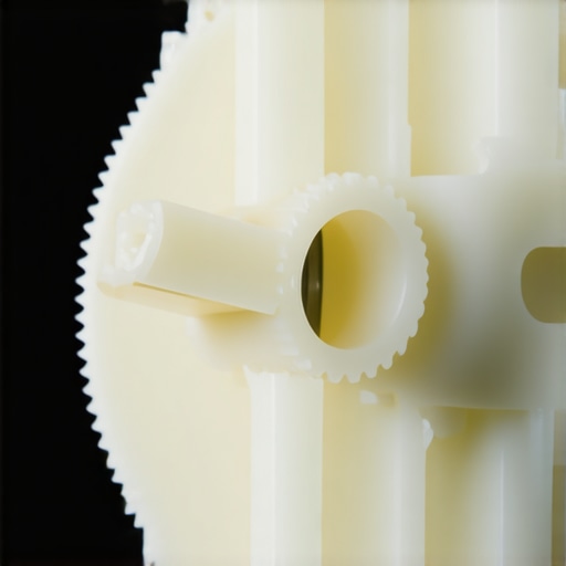 Close-up of a damaged plastic gear from a vehicle's climate control blend door actuator showing worn teeth