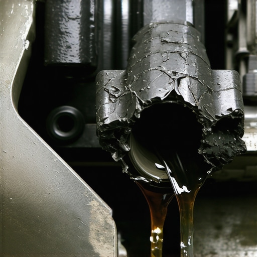 Close-up of a damaged hydraulic engine mount causing excessive vibration.